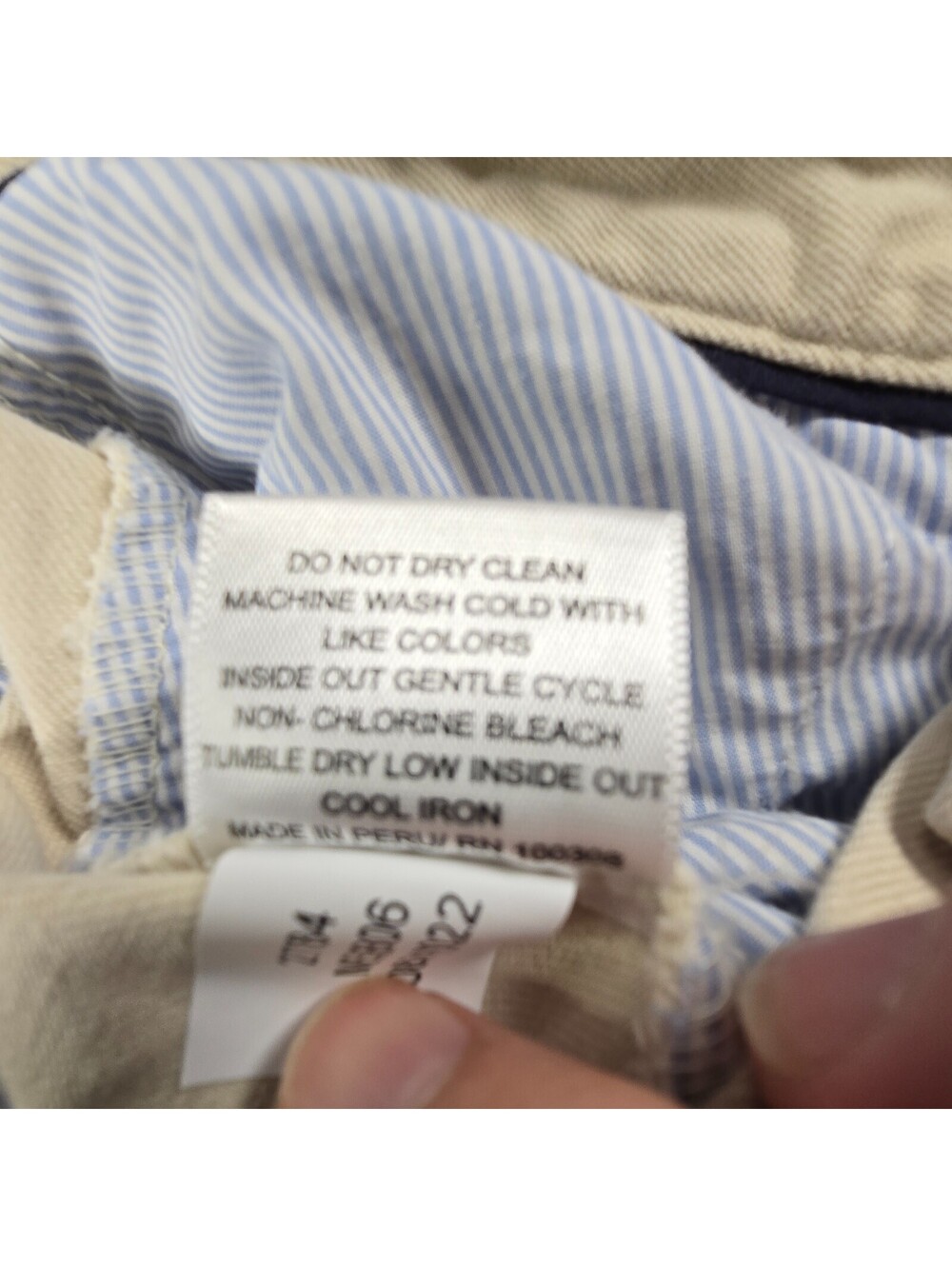 Peter Millar Pant Mens 36x27 Beige Pima Cotton Straight Chino - Picture 8 of 9